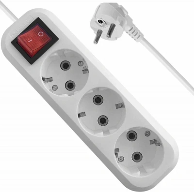 Сетевой фильтр Defender L330  3 розеток 5 м, белый 16A