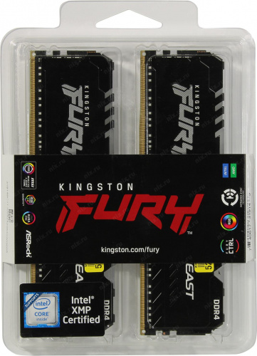 DIMM 32GB DDR4 3200MHz Kingston Fury Beast RGB KF432C16BBAK2/32 (2x16Gb)