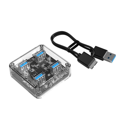 HUB USB ORICO MH4UC-U3-05-CR-BP (Cable 0.5m MicroB to USB A, USB 3.0 * 4)