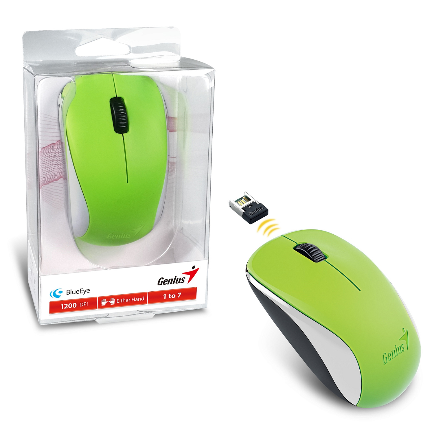 Мышь Genius NX-7000 Wireless USB (green)