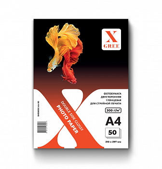Бумага X-GREE A4 300гр 50л (глянцевая двусторонняя)
