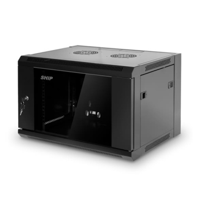 Шкаф настенный, SHIP, 5606.01.100, SE серия, 19'' 6U, 570*600*380 мм, Ш*Г*В, IP20, Чёрный