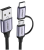Кабель USB-A to Micro USB+ USB Type-C 1m US177 (Black) Кабель USB-A to Micro USB+ USB Type-C 1m US177 (Black)