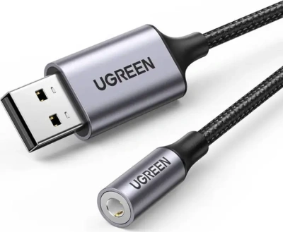 Кабель USB 2.0 - Audio 3.5mm Mic&Ear CM477 UGREEN 30757