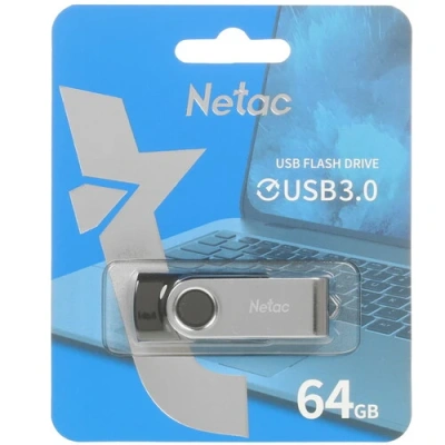 Flash DRIVE USB 64Gb U505 (Netac) USB 3.2 сер/чер