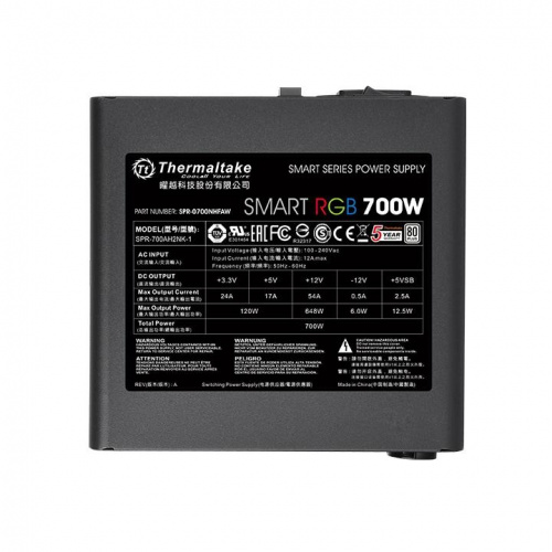 Блок питания (700W) Thermaltake Smart RGB (PS-SPR-0700NHSAWE-1)