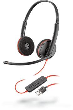 Наушники PLANTRONICS BLACKWIRE C3220 USB-С+адаптер USB-A (Poly) Bulk