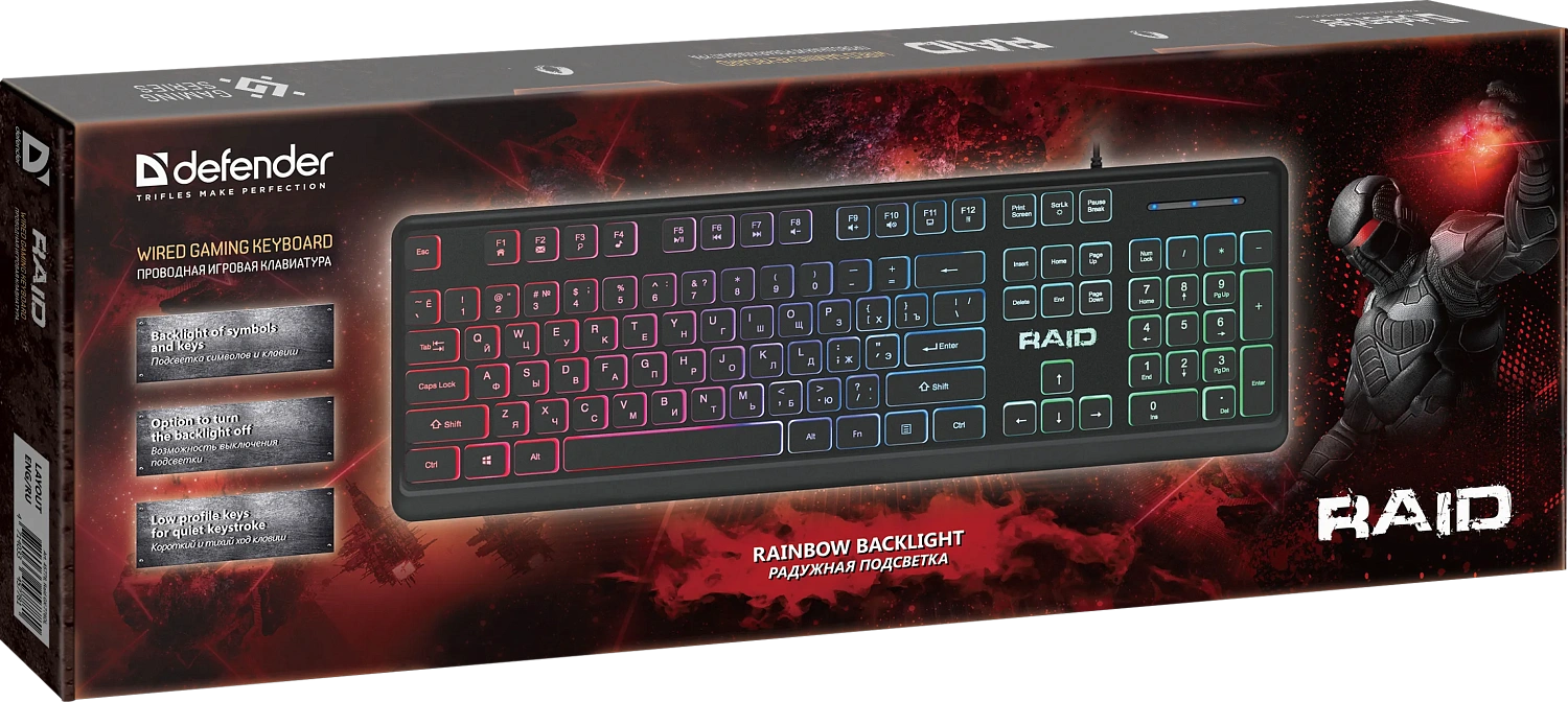 Клавиатура Defender Raid GK-778DL USB