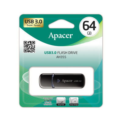 Flash DRIVE USB 64GB AH355 черный (Apacer) USB 3.2